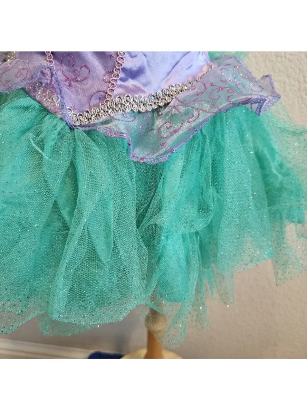 Disney Baby Ariel Mermaid Princess Dress Glitter Sparkle Dress Up Costume 6-12M